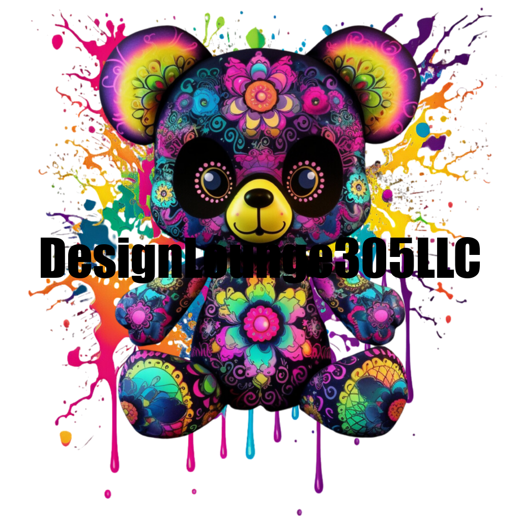 Colorful Bear (Ready to Press DTF Transfer)