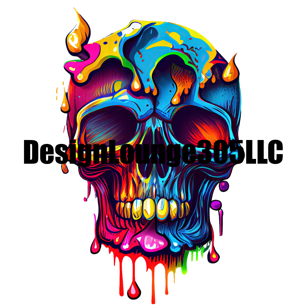 Colorful Skull (Ready to Press DTF Transfer)