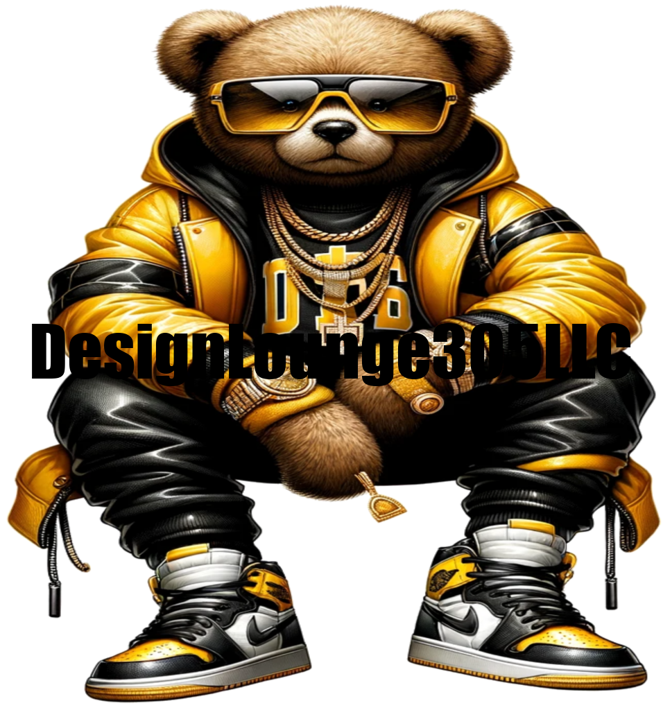 Bear Yellow & Black (Ready to Press DTF Transfer)