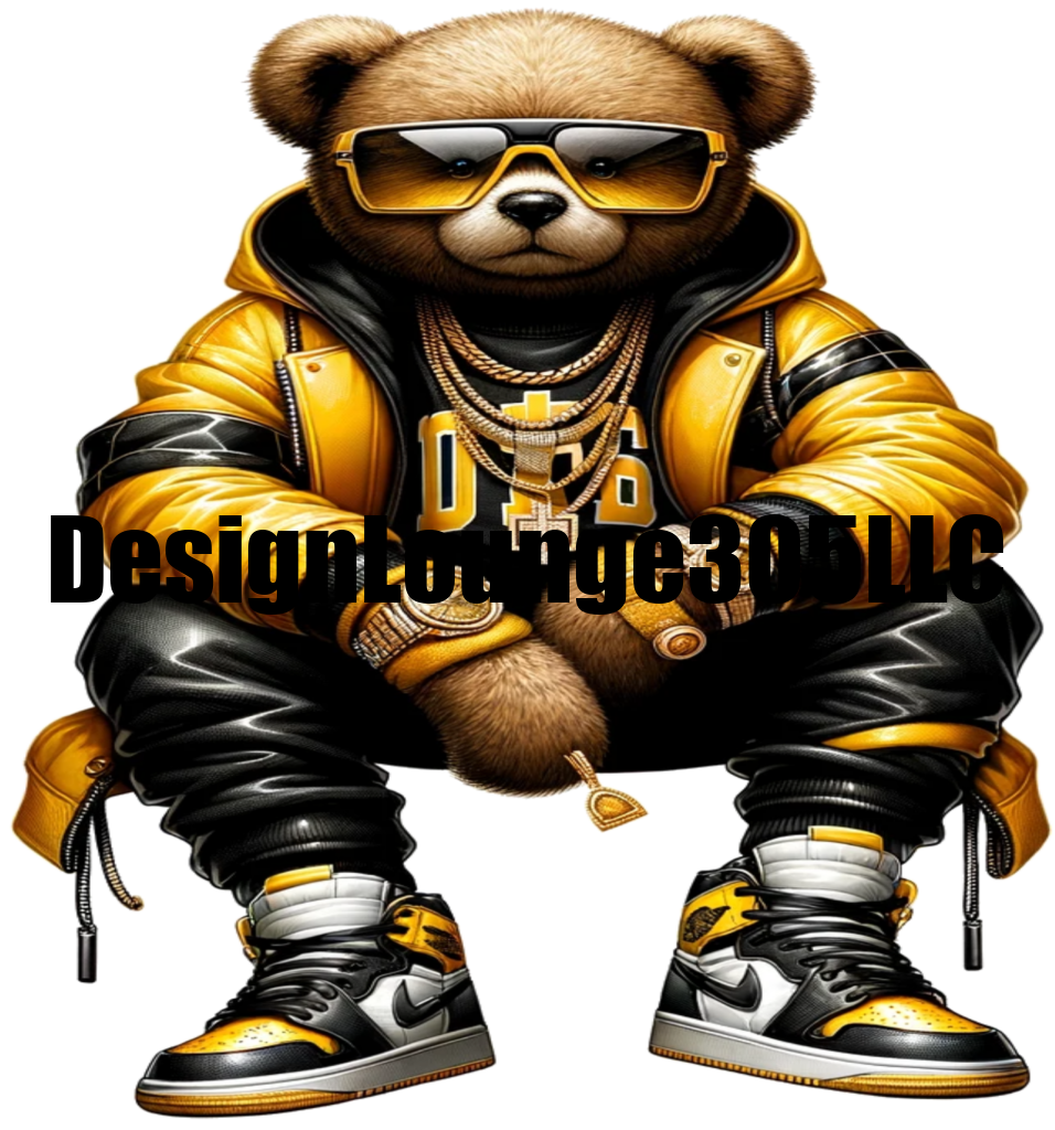 Bear Yellow & Black (Ready to Press DTF Transfer)