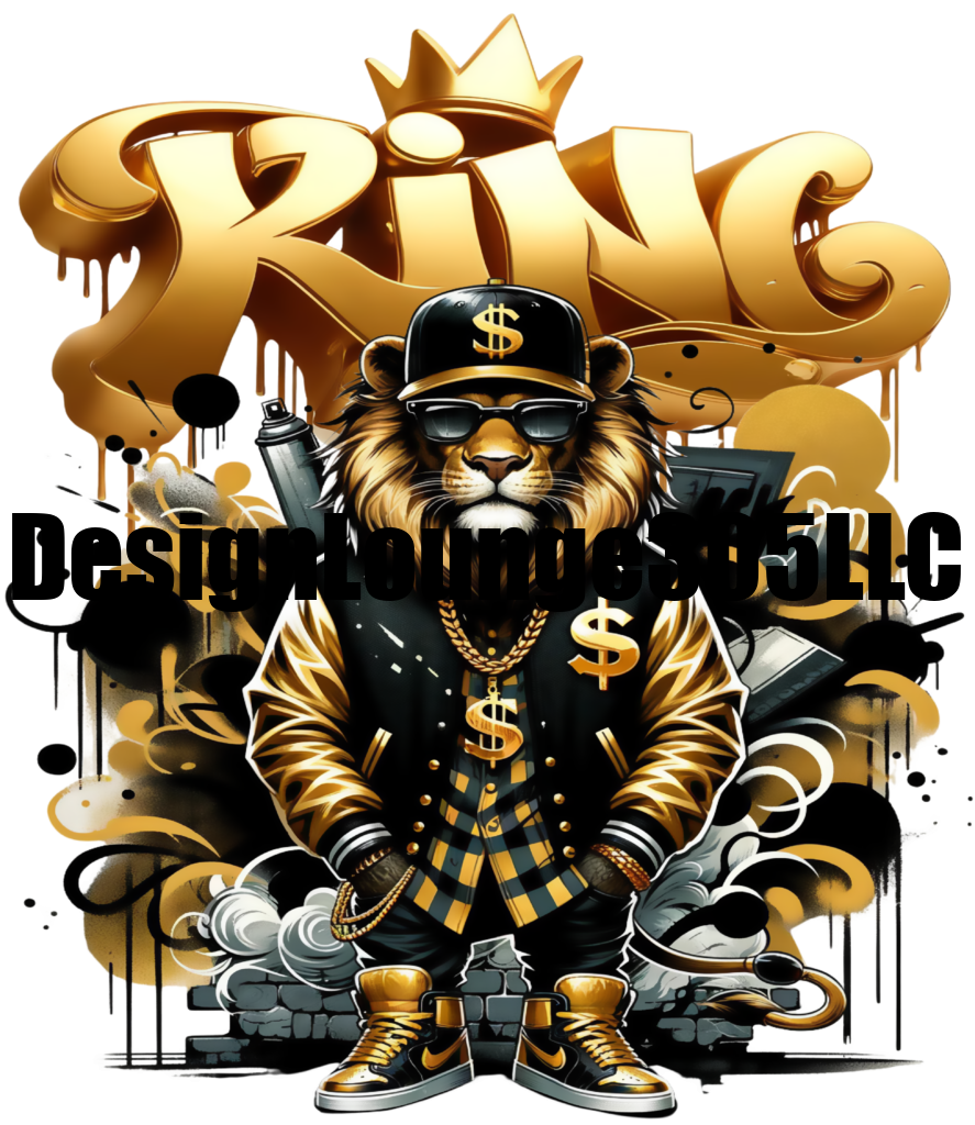 King- black & gold (Ready to Press DTF Transfer)