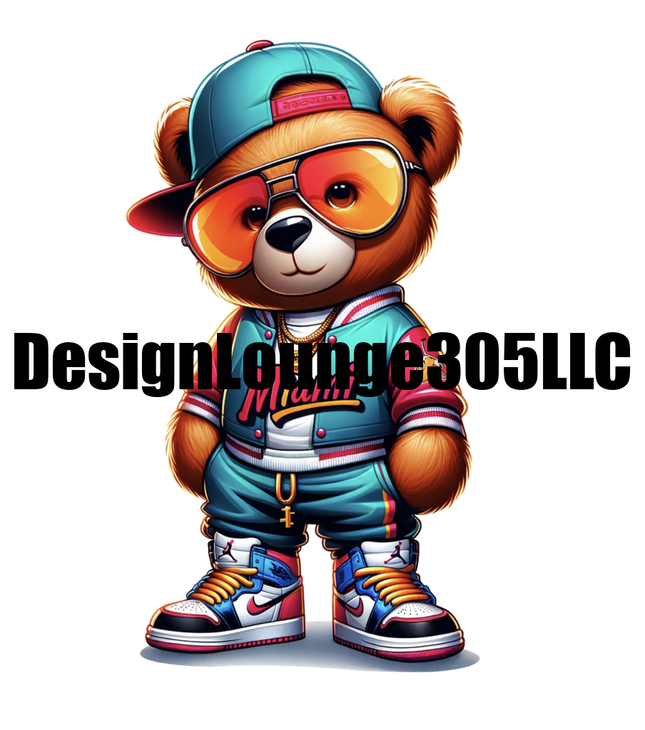 Miami Retro Bear (Ready to Press DTF Transfer)