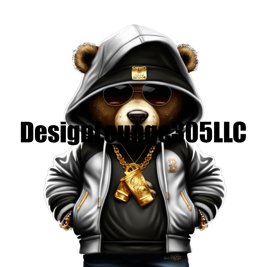 Gangsta Bear (Ready to Press DTF Transfer)